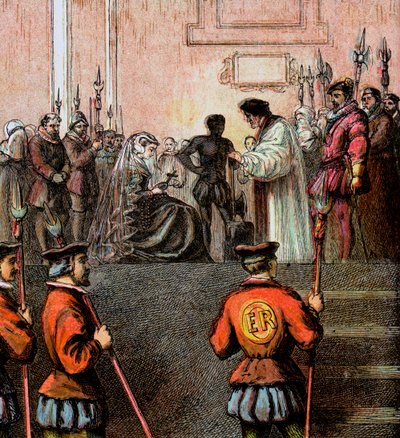 Henrettelse av Mary, Queen Of Scots, 1587, c1850 av Unbekannt