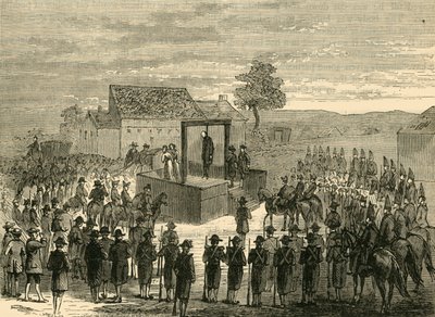 Henrettelse av Lord Ferrers i Tyburn, 1760, c1876. av Unbekannt