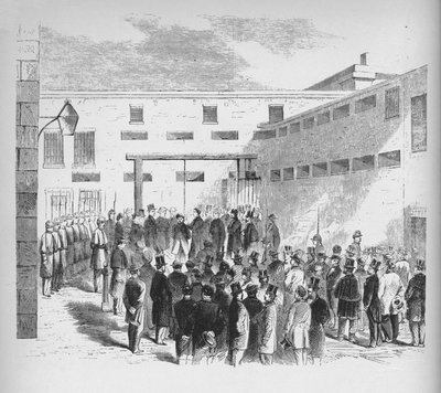 Henrettelse av slavehandler Nathaniel Gordon i Tombs-fengselet i New York, 1862, 1938 av Unbekannt
