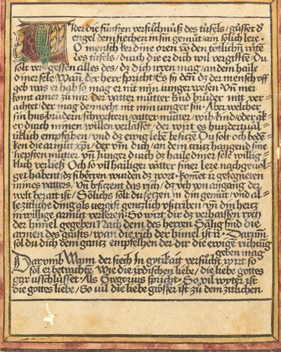 Oppfordring mot grådighet, ca. 14701475. av Unbekannt