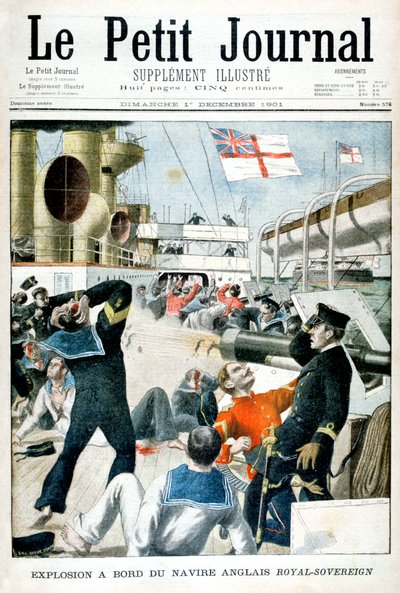 Eksplosjon om bord på det britiske krigsskipet HMS Royal Sovereign, 1901 av Unbekannt