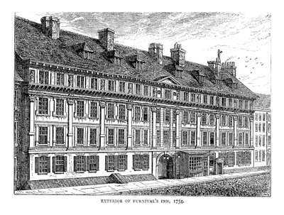 Eksteriør av Furnivals Inn. 1754 av Unbekannt