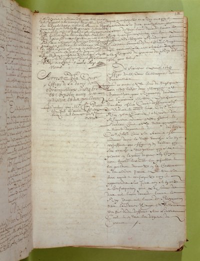 Utdrag fra Conciergerie-registrene om dødsdommen ved henrettelse og brenning av Marquise de Brinvilliers, april 1673 (penn og blekk på papir) av Unbekannt