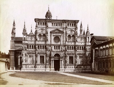 Fasade, Church of the Certosa di Pavia Charterhouse of Pavia Lombardia, Nord-Italia, 1890 av Unbekannt