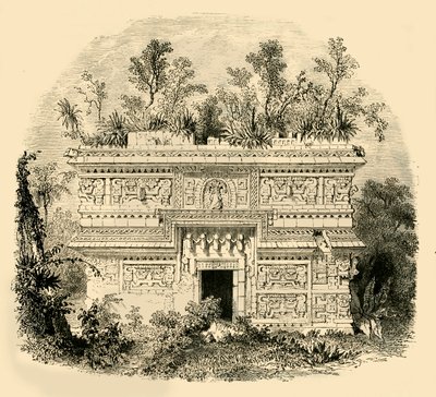Fasade til Native Palace i Yucatan, 1890. av Unbekannt
