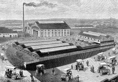 Fabrikk for produksjon, lading og service av elektriske førerhus, Aubervilliers, Frankrike, 1899 av Unbekannt