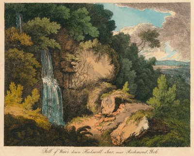 Fall of Water ned Hudswell Scar, nær Richmond, York, 1800-tallet av Unbekannt