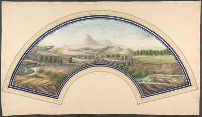 Viftedesign med Vesuv, 1800-tallet. av Unbekannt