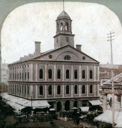 Faneuil Hall, Boston, Massachusetts, USA, sent på 1800-tallet av Unbekannt