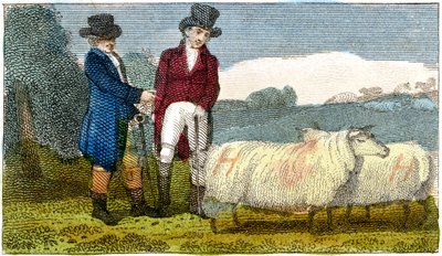 Bønder diskuterer Dishley New Leicester sauer, 1822 av Unbekannt
