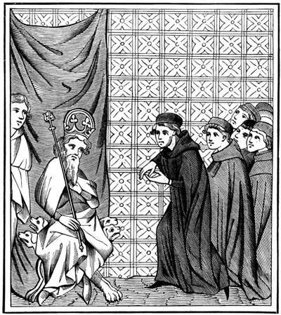 Stipendiater ved universitetet i Paris som harrangert keiser Charles IV 1316-1378 i 1377 1849 av Unbekannt