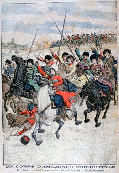 Kvinnelige sibirske kosakk-kavalerikorps, russisk-japansk krig, 1904 av Unbekannt