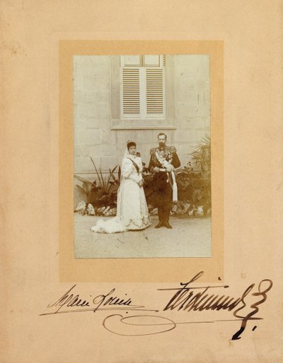 Ferdinand I av Bulgaria med sin kone prinsesse Marie Louise av Bourbon-Parma, 1893. av Unbekannt