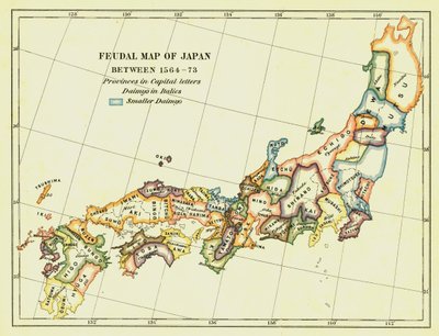 Føydalkart over Japan mellom 1564 -73, 1903. av Unbekannt