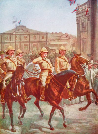 Feltmarskalk Roberts lindrer beleiringen av Kimberley, Boer War, Sør-Afrika, 1900 av Unbekannt