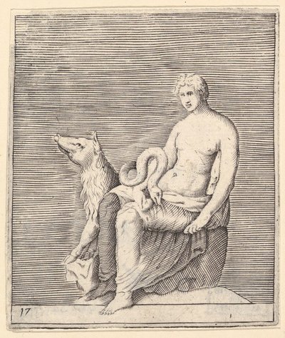 Figur med gris og slange, publisert ca. 1599-1622. av Unbekannt