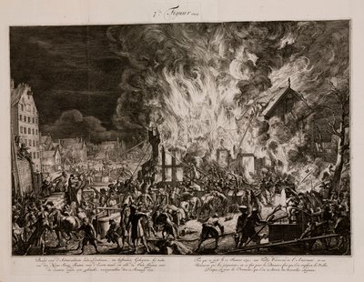 Brann ved det gamle tauverket, Amsterdam, Holland av Unbekannt