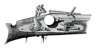 Firelock eller snapphance fra Haddon Hall, Derbyshire, c1620, c1880 av Unbekannt
