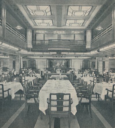 Førsteklasses spisesal i dronningen av Bermuda, 1937 av Unbekannt