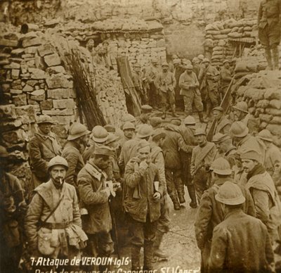 Førstehjelpspost i steinbrudd, Saint-Vaast, angrep av Verdun, Nord-Frankrike, 1916 av Unbekannt