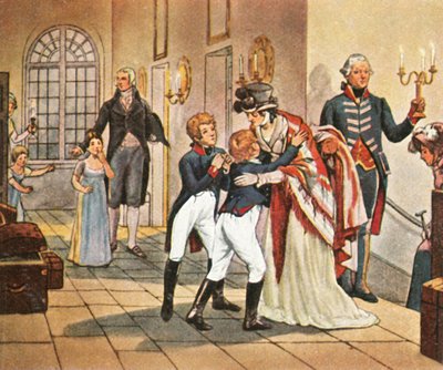 Første møte med dronning Louise og hennes barn etter slaget ved Jena, 18. oktober 1806, 1936. av Unbekannt