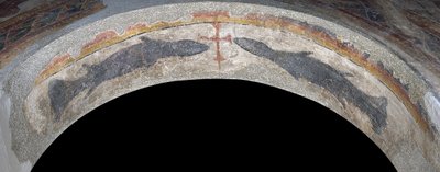 Fisk som flankerer et kryss fra Santa Maria de Taüll av Unbekannt