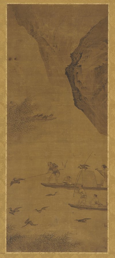 Fiske med skarv, Qing-dynastiet, 1600-tallet. av Unbekannt