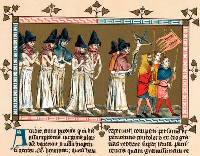 Flagellanter i den nederlandske byen Tournai Doornik, 1349 av Unbekannt