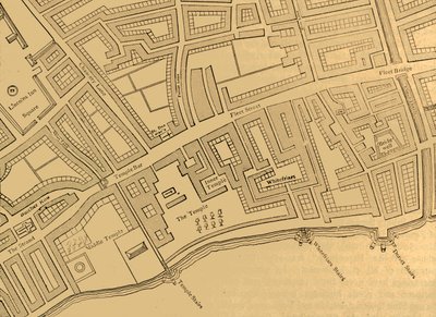 Fleet Street, The Temple, Etc., Fra et kart over London, publisert 1720, 1897. av Unbekannt