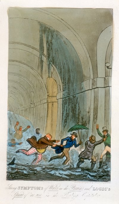 Flom under utgravningen av Thames Tunnel, London, 1828 av Unbekannt