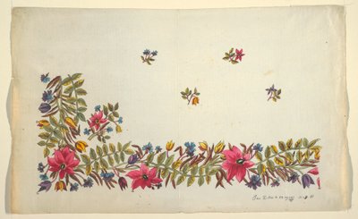 Blomsterdesign for trykt tekstil av Unbekannt