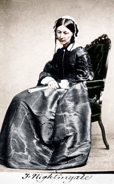 Florence Nightingale, engelsk sykepleier og sykehusreformator, 1854 av Unbekannt