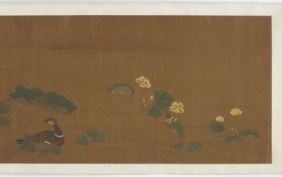 Blomster, ender og vaktel, 1600-tallet. av Unbekannt