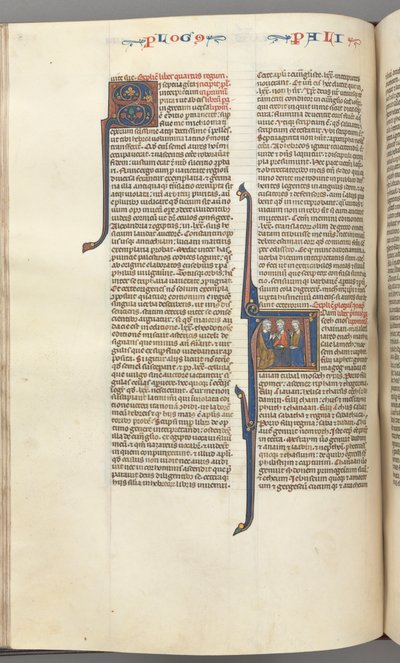 Fol. 148v, Chronicles I, historikk initial A, tre etterkommere av Adam, ca. 1275-1300. av Unbekannt
