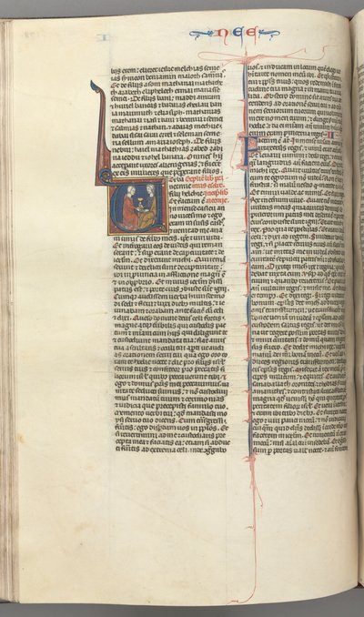 Fol. 178v, Nehemiah, historisk initial V, Nehemiah presenterer den gyldne kopp til Artaxerxes, ca. 127 av Unbekannt