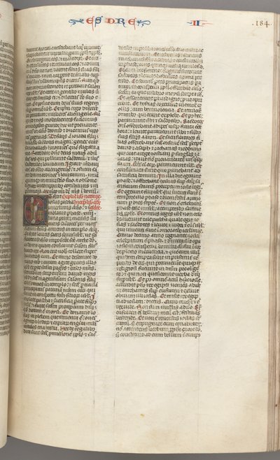 Fol. 184r, Ezra II, historisk initial E, en prest som sensurerte et alter, ca. 1275-1300. av Unbekannt