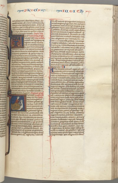 Fol. 194r, Judith, historisk initial A, Judith halshugger Holofernes, ca. 1275-1300. av Unbekannt