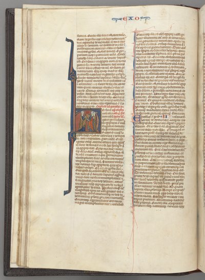 Fol. 20v, Exodus, historikert initial H, Moses og to tilhengere med lovens tavler, ca. 127 av Unbekannt