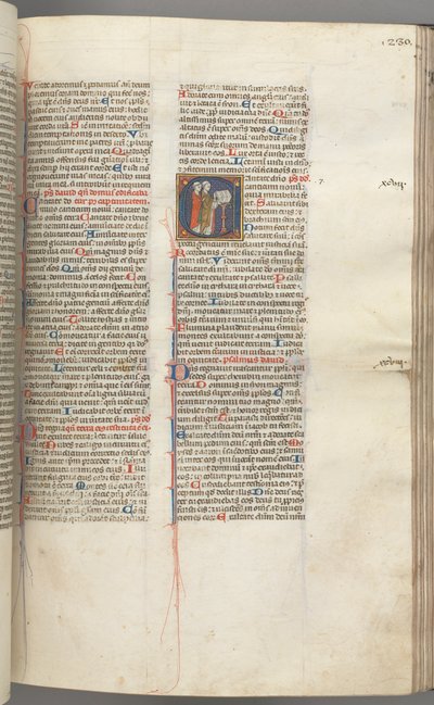 Fol. 230r, Salme 97, historisk initial C, to geistlige som synger ved en talerstol. , c. 1275-1300. av Unbekannt