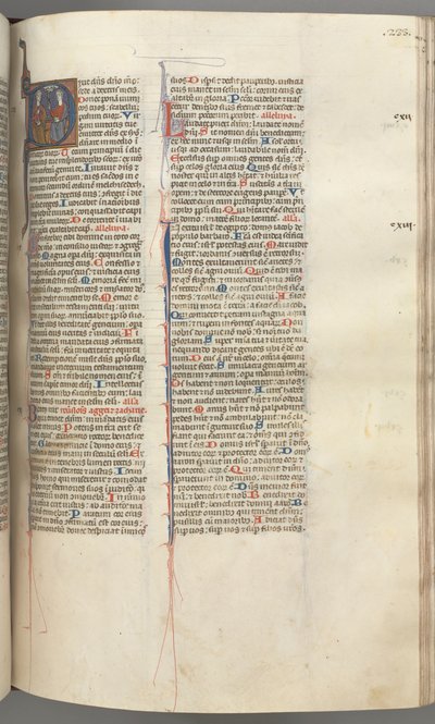 Fol. 233r, Salme 109, historisk initial D, Gud Faderen og Sønnen..., ca. 1275-1300. av Unbekannt