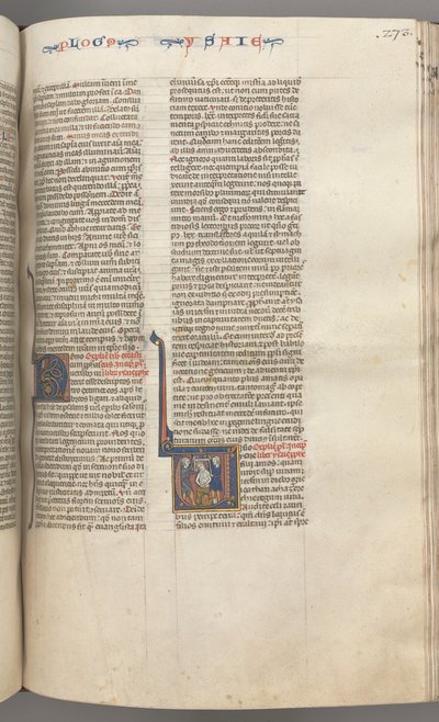 Fol. 273r, Jesaja, historikert initial V, Jesajas martyrium, ca. 1275-1300. av Unbekannt