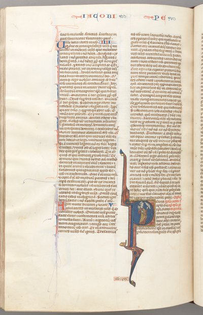 Fol. 477v, Peter, historikert innledende P, Peter med en nøkkel, snakker til gudsbysten ovenfor, ca. 1275 av Unbekannt
