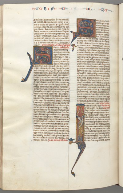 Fol. 481v, Jude, historisk initial I, Jude stående med en rulle, ca. 1275-1300. av Unbekannt