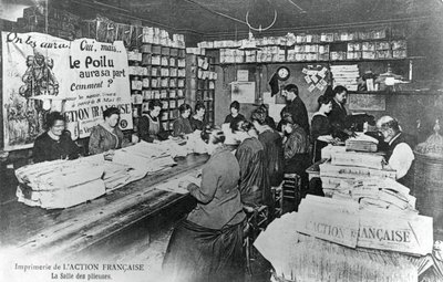 Foldemaskinrom, trykkeri av avisen LAction Francaise, Paris, 1917 av Unbekannt