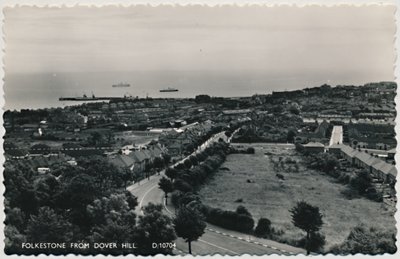 Folkestone fra Dover Hill, slutten av 1800-begynnelsen av 1900-tallet av Unbekannt