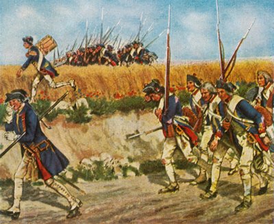 Tvunget marsj av Fredericks-tropper fra Moravia til Küstrin, 1758, 1936. av Unbekannt