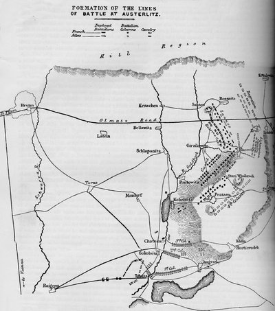 Dannelse av linjene i slaget ved Austerlitz, 1884 av Unbekannt