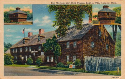 Fort Western and Block Houses, Augusta, Maine, 1920-tallet av Unbekannt