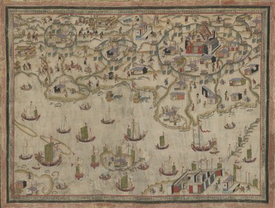Fortene Zeelandia og Provintia og byen Tainan, 1800-tallet. av Unbekannt