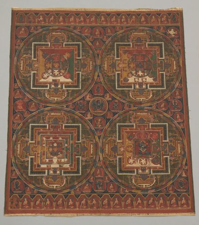 Fire mandalaer fra Guhyasamaja-syklusen, 1500-tallet. av Unbekannt